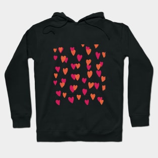 red and orange hearts Hoodie